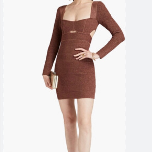 herve leger cut out dress CAP SLEEVE CUT-OUT GOWN  HERV LGER